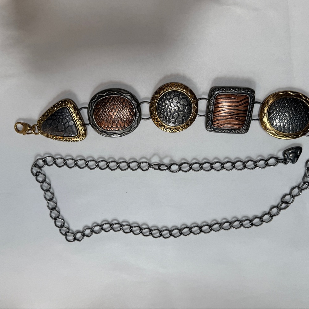 Chico's Black and Gold Chain Belt